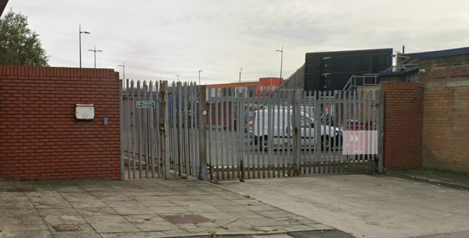 The automatic security gate to the car park at Liverpool Gateway Inn