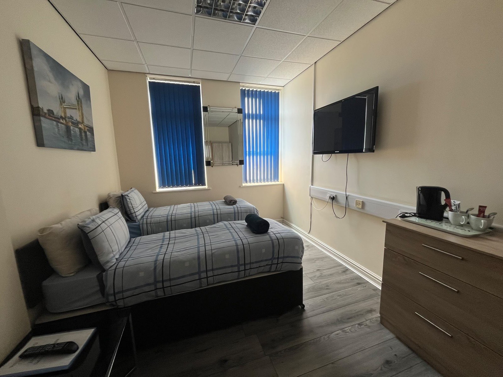 Another view of the Double room showing the windows and seating